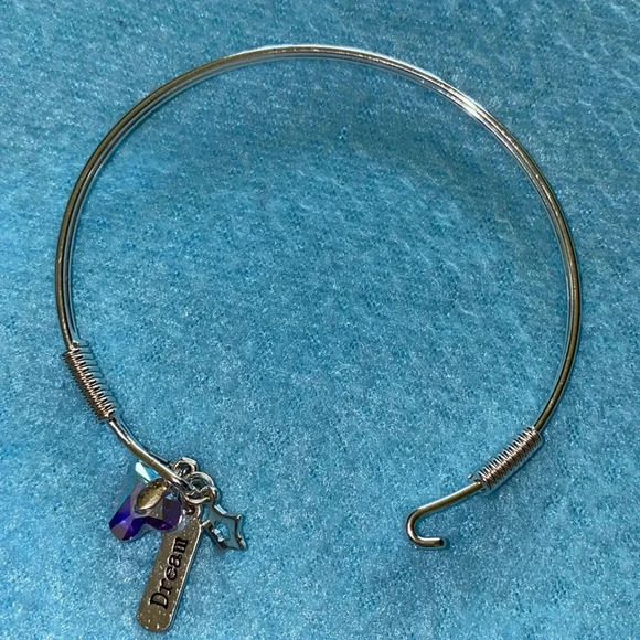 Charm bracelet Silver tone Dream charm Star charm and Crystal Heart charm NEW - Picture 4 of 9